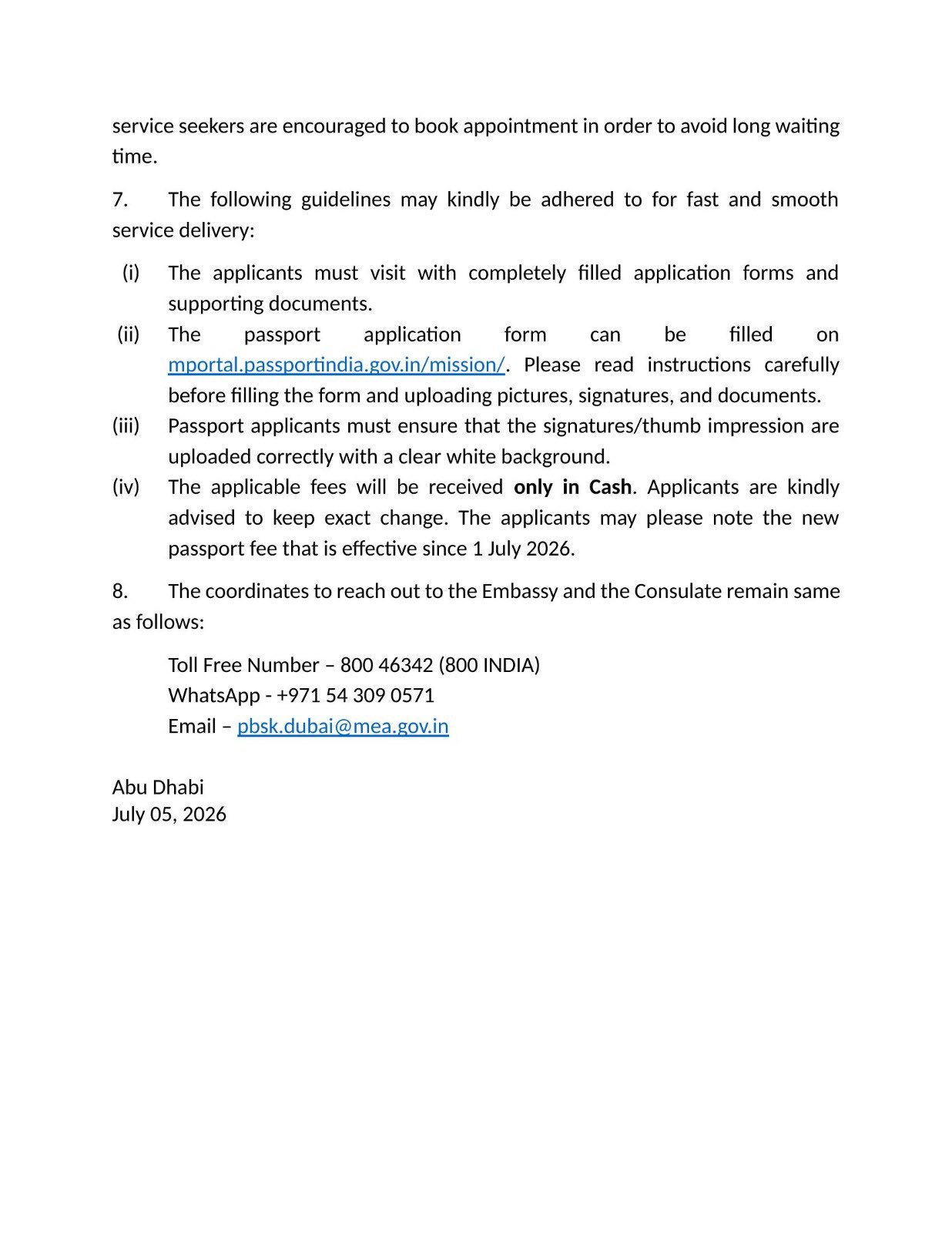 Embassy of India public notice, page 2